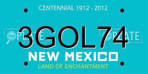 3GOL74 New Mexico License Plate
