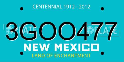 3GOO477 New Mexico License Plate