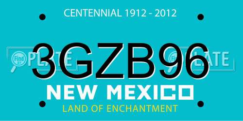 3GZB96 New Mexico License Plate