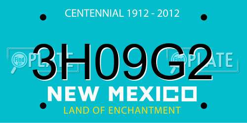 3H09G2 New Mexico License Plate