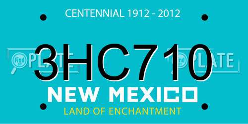 3HC710 New Mexico License Plate