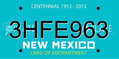 3HFE963 New Mexico License Plate