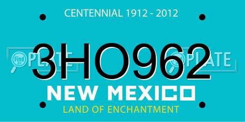 3HO962 New Mexico License Plate