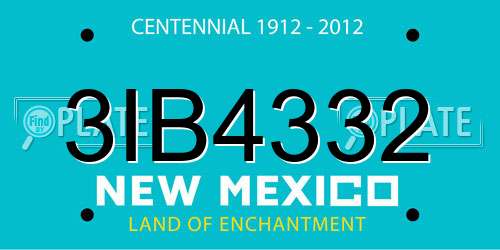 3IB4332 New Mexico License Plate