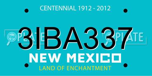 3IBA337 New Mexico License Plate