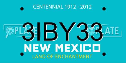 3IBY33 New Mexico License Plate