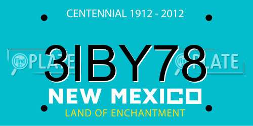 3IBY78 New Mexico License Plate