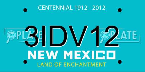 3IDV12 New Mexico License Plate