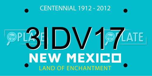 3IDV17 New Mexico License Plate