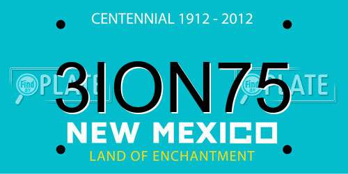 3ION75 New Mexico License Plate