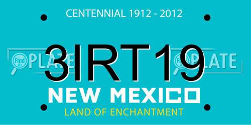 3IRT19 New Mexico License Plate