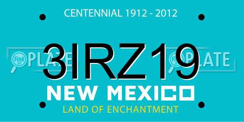 3IRZ19 New Mexico License Plate