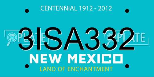 3ISA332 New Mexico License Plate