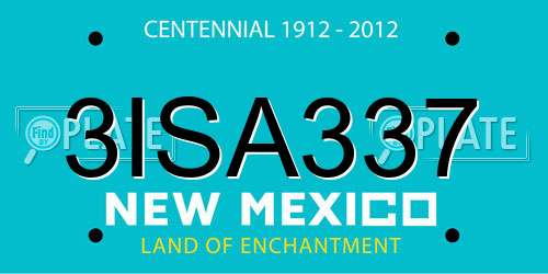 3ISA337 New Mexico License Plate