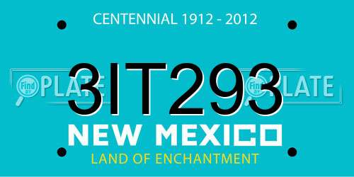 3IT293 New Mexico License Plate