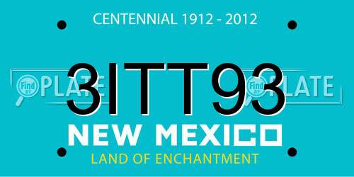 3ITT93 New Mexico License Plate