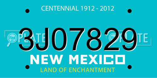 3J07829 New Mexico License Plate