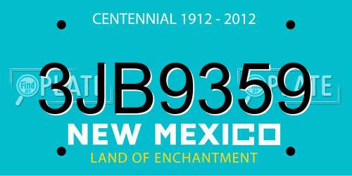 3JB9359 New Mexico License Plate