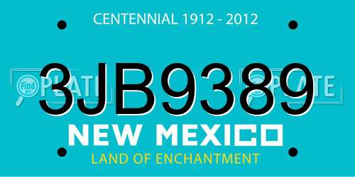 3JB9389 New Mexico License Plate