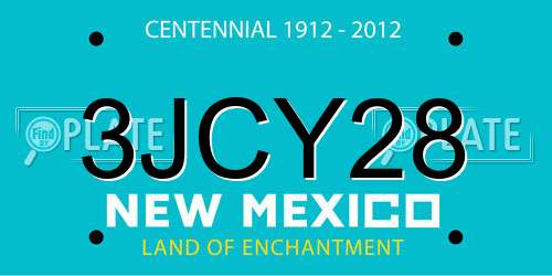 3JCY28 New Mexico License Plate