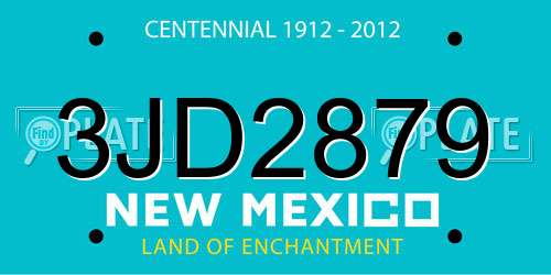 3JD2879 New Mexico License Plate