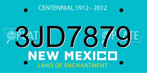 3JD7879 New Mexico License Plate