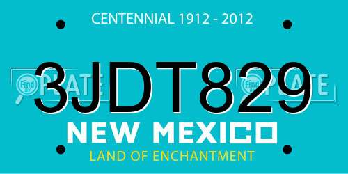 3JDT829 New Mexico License Plate