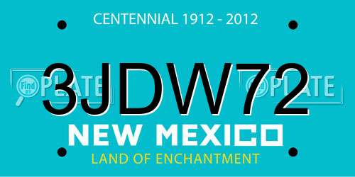3JDW72 New Mexico License Plate