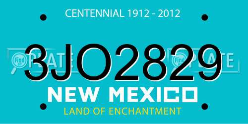 3JO2829 New Mexico License Plate