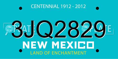 3JQ2829 New Mexico License Plate