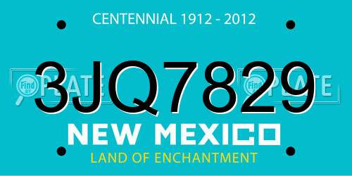 3JQ7829 New Mexico License Plate