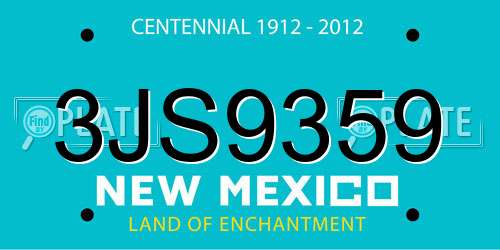 3JS9359 New Mexico License Plate