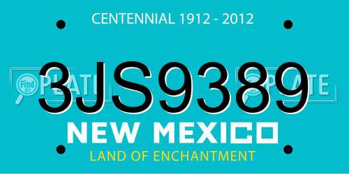 3JS9389 New Mexico License Plate