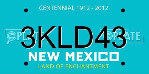 3KLD43 New Mexico License Plate