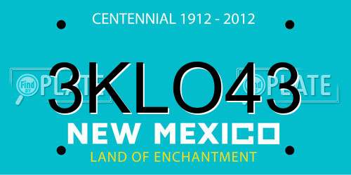 3KLO43 New Mexico License Plate