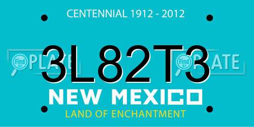 3L82T3 New Mexico License Plate
