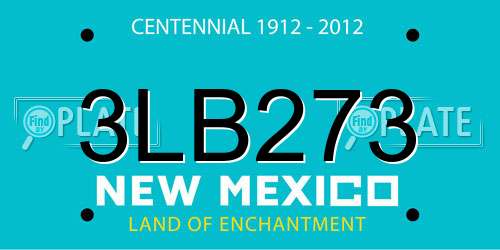 3LB273 New Mexico License Plate