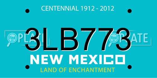 3LB773 New Mexico License Plate