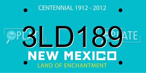3LD189 New Mexico License Plate