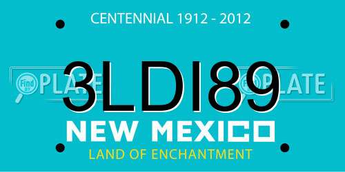 3LDI89 New Mexico License Plate