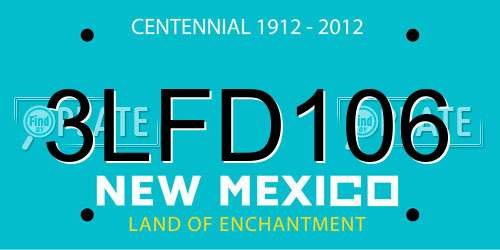 3LFD106 New Mexico License Plate