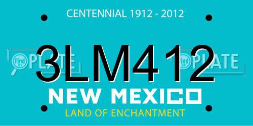 3LM412 New Mexico License Plate