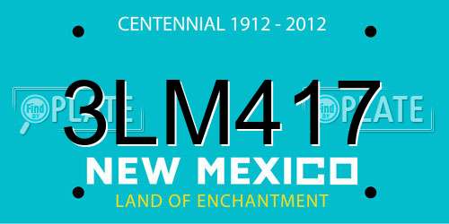3LM417 New Mexico License Plate