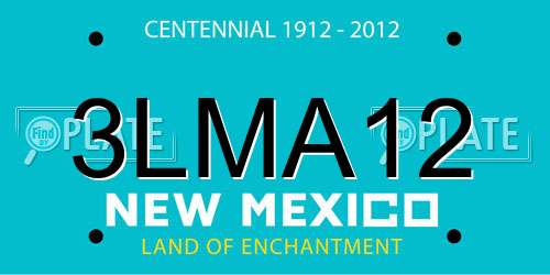 3LMA12 New Mexico License Plate