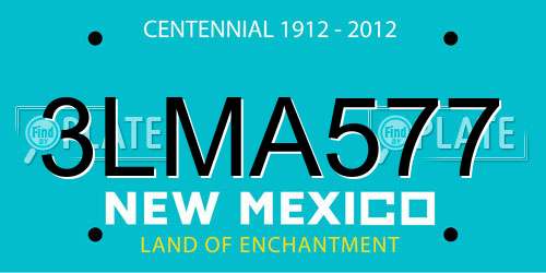 3LMA577 New Mexico License Plate