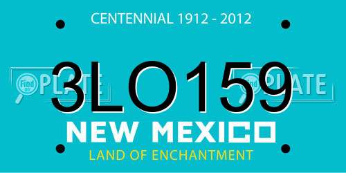 3LO159 New Mexico License Plate