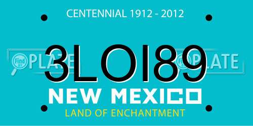 3LOI89 New Mexico License Plate