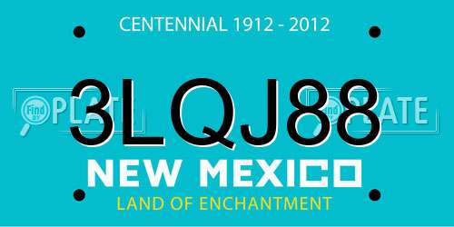 3LQJ88 New Mexico License Plate