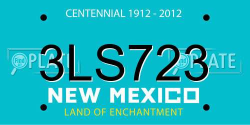 3LS723 New Mexico License Plate