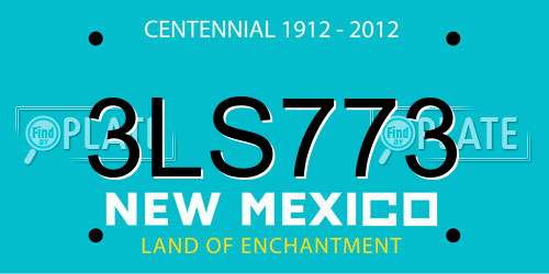 3LS773 New Mexico License Plate